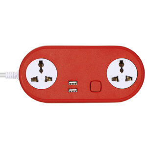 KLICK GADGETS HEAVY DUTY EXTENSION BOARD 6V-2.4 Amp WITH 2 SOCKET RED
