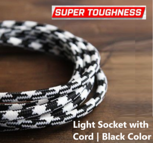 KLICK GADGETS 3PIN COTTON WIRE WHITE AND BLACK ZIGZAG
