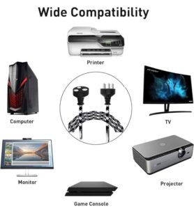 KLICK GADGETS 3PIN COTTON WIRE WHITE AND BLACK ZIGZAG 3