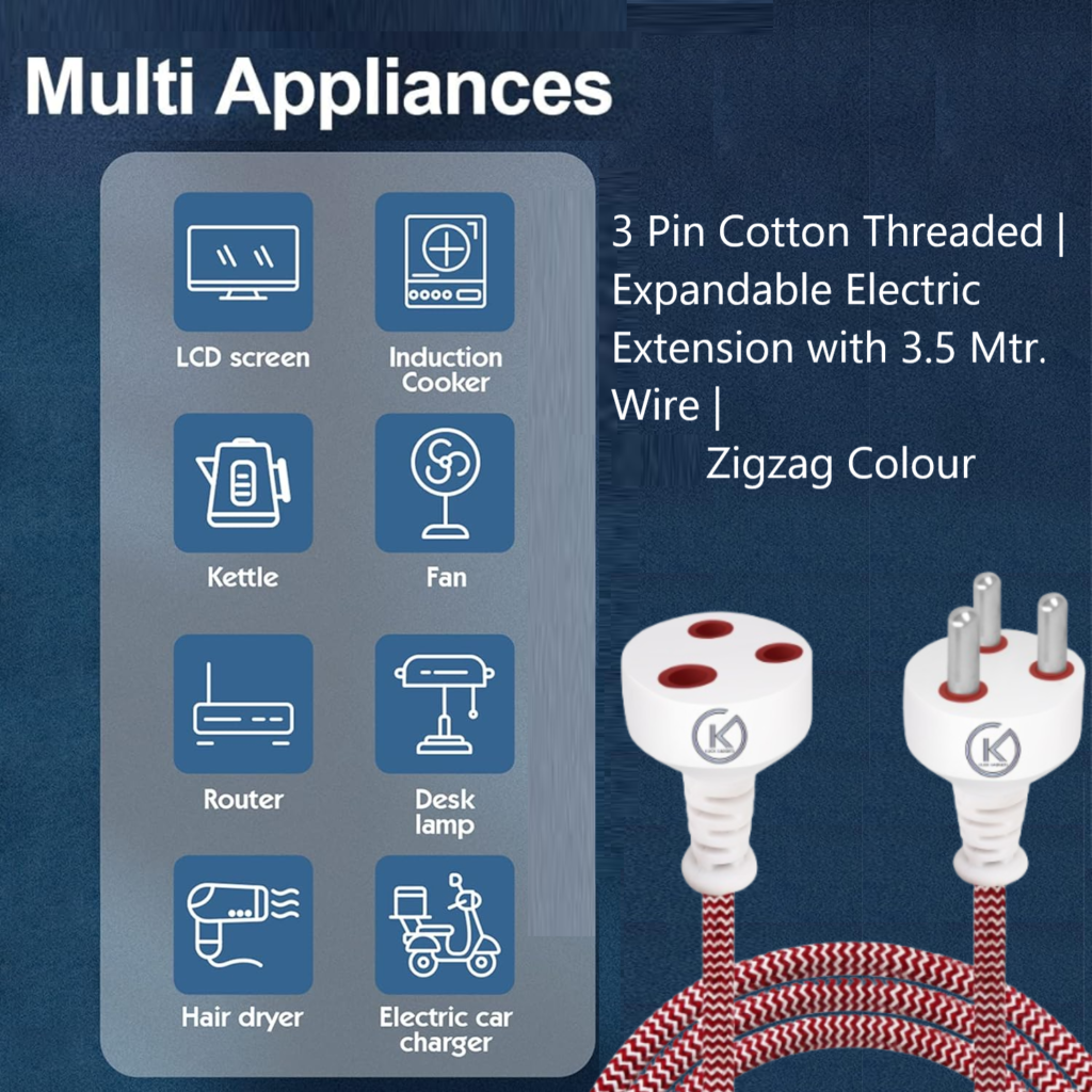 KLICK GADGETS 3PIN COTTON THREADED RED ABSTRACT COLOR